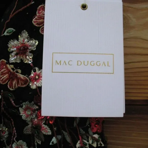 Mac Duggal 20331 EMBELLISHED RUFFLED ONE SHOULDER A LINE GOWN Black 12 - Picture 14 of 15